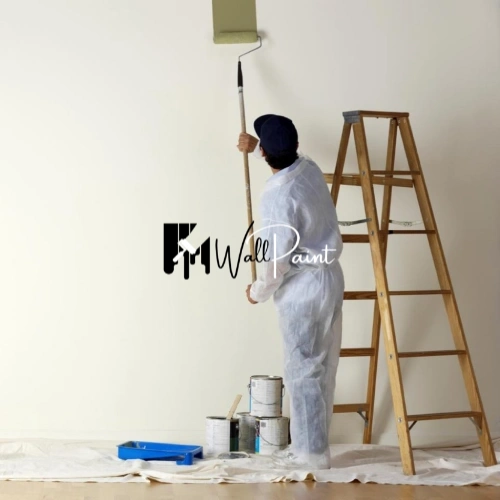 A team of painters working efficiently to transform a house interior in Dubai.