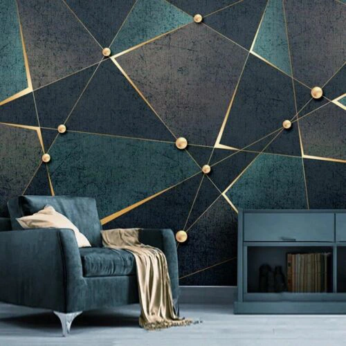 Contemporary wall design featuring elegant Geometric Wallpaper.