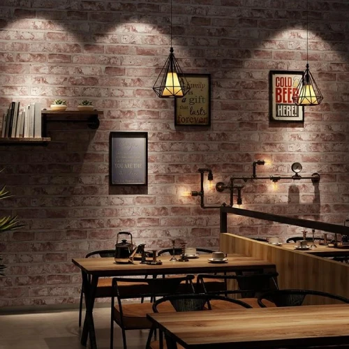 Simple and rustic brick wallpaper pattern for a restaurant.