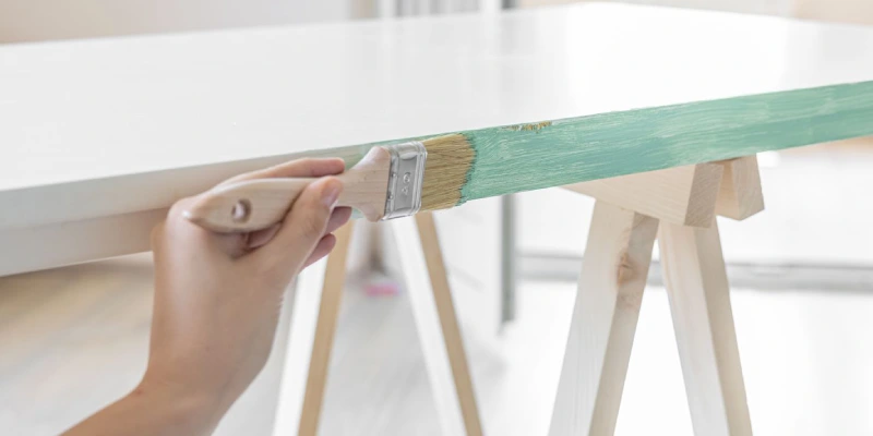 Custom door painting featuring neutral colors, smooth brush strokes & high durability finish.